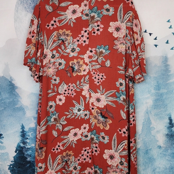 Maurice's Floral Open Front Short Flutter Sleeve Cardigan Women's 1X - Picture 9 of 16